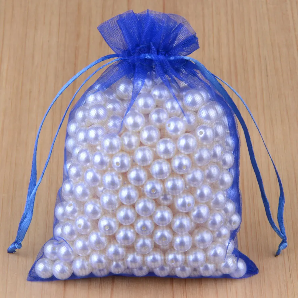 100 stücke 24 Farben Schmuck verpackung Tasche 5*7 7*9 9*12 10*15cm Organza Taschen Geschenk Aufbewahrung Hochzeit Kordel zug Beutel Großhandel