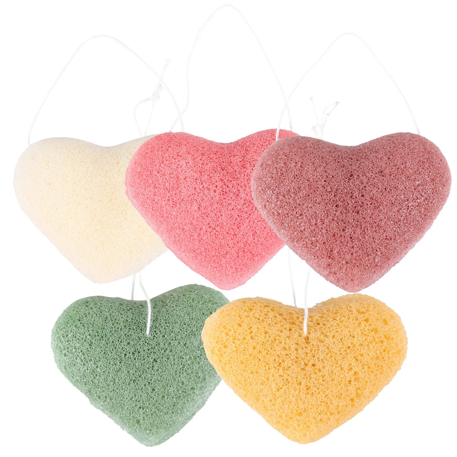 

5 Pcs Make up Sponges Face Wash Facial Exfoliator Puff Natural Exfoliating Pads Scrubber Cleansing