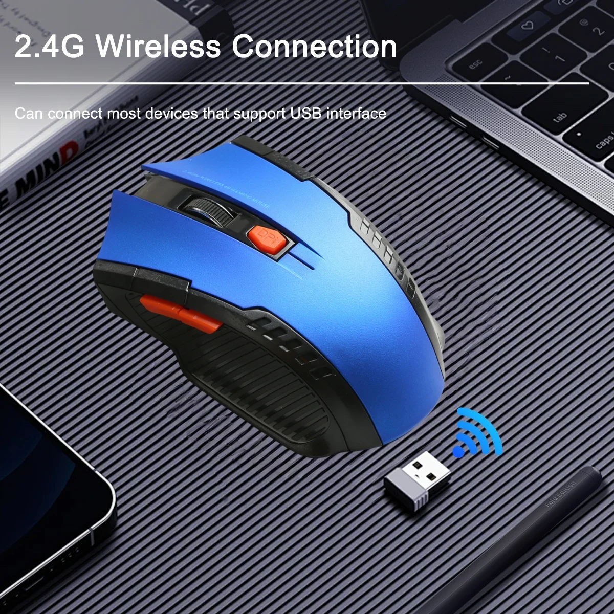 

Wireless Mouse USB Computer Mouse 2.4G Portable Mobile Optical Office Mouse Adjustable DPI Levels for Notebook PC Laptop MacBook