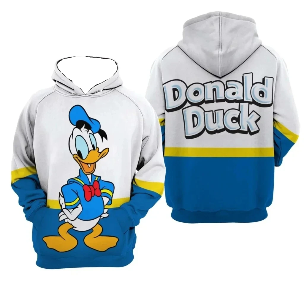 للجنسين مقنعين البلوز ديزني هوديي دونالد داك ثلاثية الأبعاد البلوزات الملونة الرجال حجم كبير موضة زوجين هوديي #4
