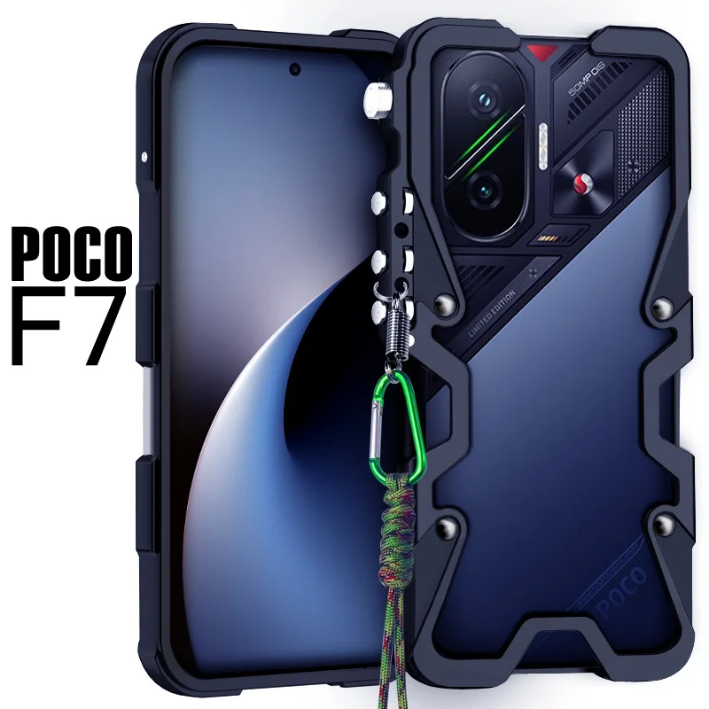 

For POCO F7 Metal Bumper Case Aluminum Metal Frame Cover Shockproof Funda For POCO F7 Case