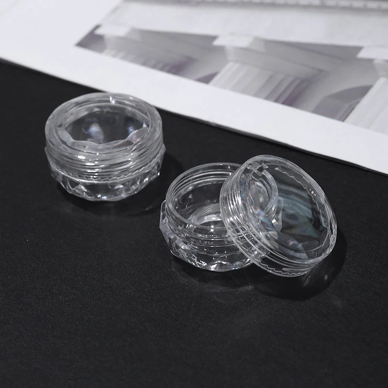 10Pcs Refillable Nail Bottle Empty Nail Glitter Powder Nail Decoration Box Pot Sample Clear Cream Jar Small Clear Can Tin
