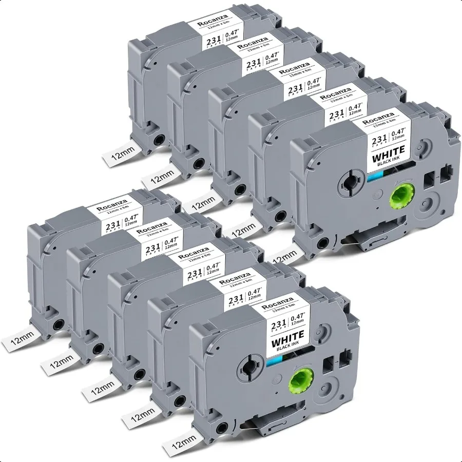 

PTouch 12mm 0.47 White Compatible with Brother Label Maker Tape TZe231 12mm 0.47 Black Ink on White Tape Work with Brother PTou