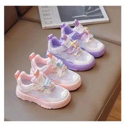 Sandali sportivi per bambini rosa Mesh traspirante ragazzi ragazze scarpe singole viola moda morbida scarpe antiscivolo per bambini