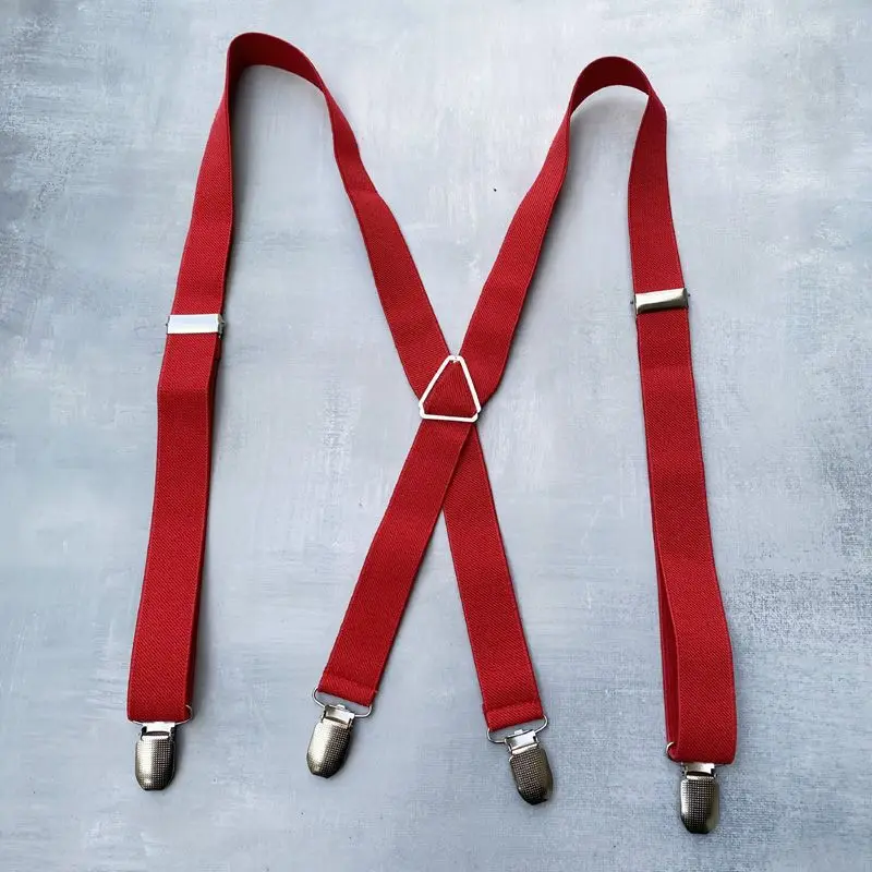 4 Clips Strap Suspender Clips Trouser Braces Adjustable Pants Straps Holders Universal Jean Suspender Clips Fashion Accessory