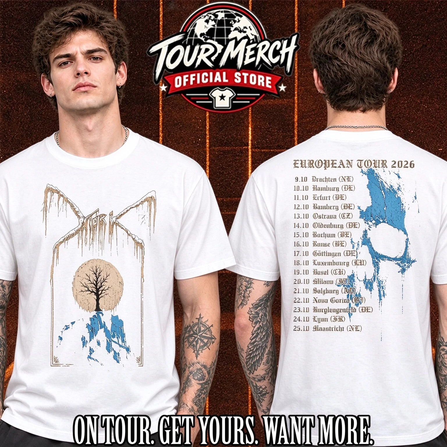 Metal Rock Gothic Skull Dark Tree Moon Tee T Shirt Men's Women's Retro Cool Graphic Print Oversized Short Sleeve Streetwear Top