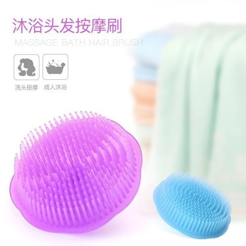 Peine de masaje redondo para el cuero cabelludo, herramienta de baño de plástico, cepillo de champú para la piel de la cabeza
