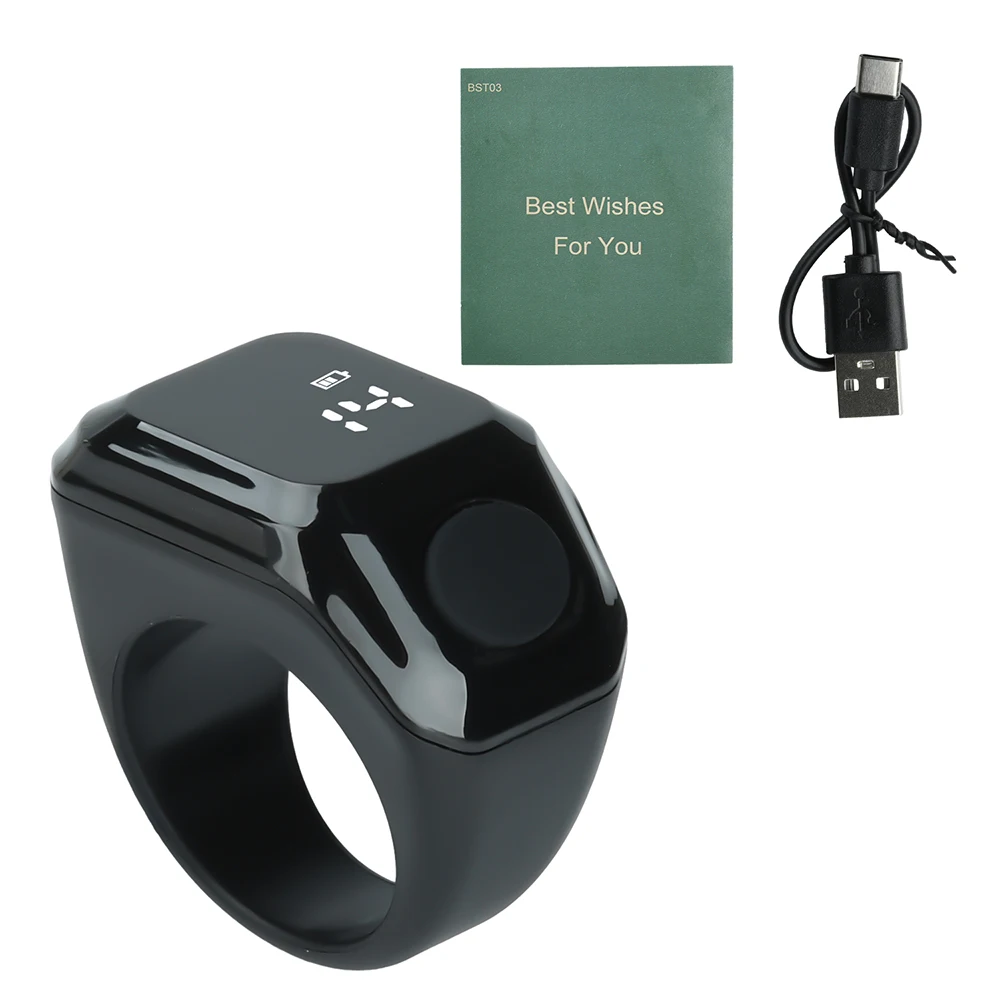 Bluetooth Digital Ring Finger Counter with OLED Display Silent Touch Type-C Rechargeable Mini Tally Counter for Fitness Golf