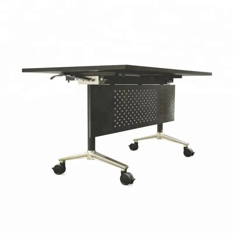 Modern Flip Folding Desk Metal Frame Training Table for Office