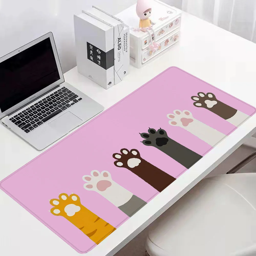 Cat's Paw Desktops Gaming Keyboard Large Mouse Pad 900x400 Computer Mat Desk Accessories Office Pc Gamer Mousepad Mats Extended