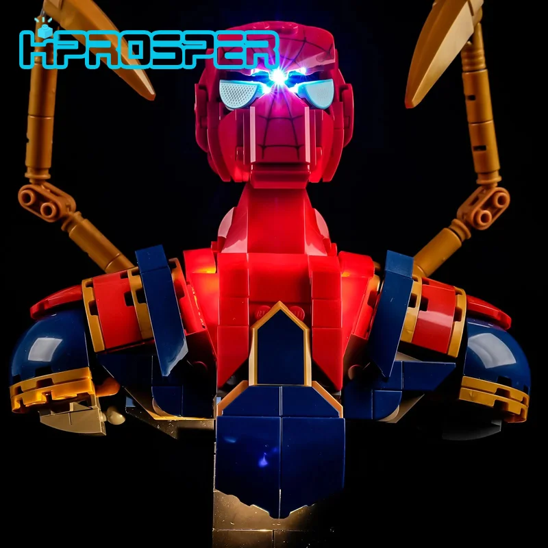 

Светодиодный светильник HPROSPER 5 В (без модели) для Lego 76326 Железный бюст-паук, декоративная лампа с батарейным блоком