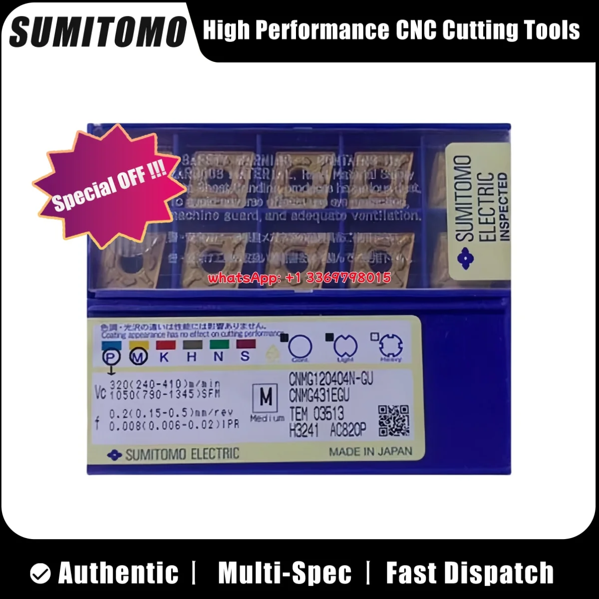 

SUMITOMO Оригинальный CNMG CNMG1204 04 08 CNMG1606 12 CNMG1906 12 N-UX GZ UZ AC410K AC420K Токарная вставка 10 шт.