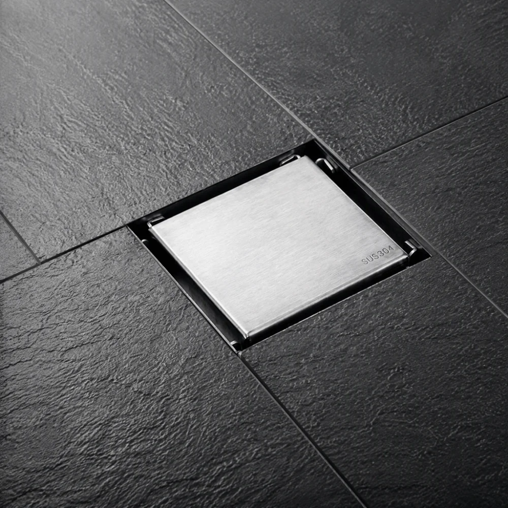 Square Shower Floor Drain 304 Stainless Steel Filter Screen Drain Strainer Removable Insert Odor-Proof Floor Drain Kitchen