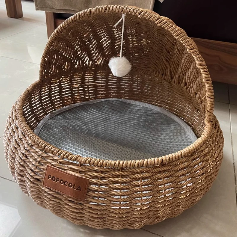 

Four Seasons Universal Cat House Semi-Enclosed Kitten Bed Imitation Vine for Cats Basket Durable Comfortable Pet Supplies