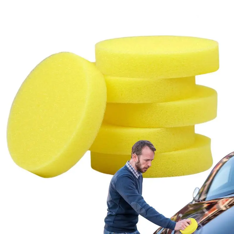 

Car Round Waxing Polish Sponges High Density Foam Applicator Pads Curing And Polishing Sponges Car Detailing Tools Car Wash