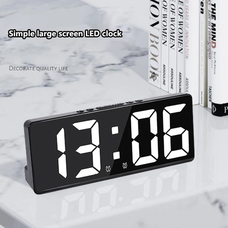 Stylish LED Digital Alarm Clock With Large Display - Minimalist Bedroom Clock For Modern Home Décor - Korean Fashion Design