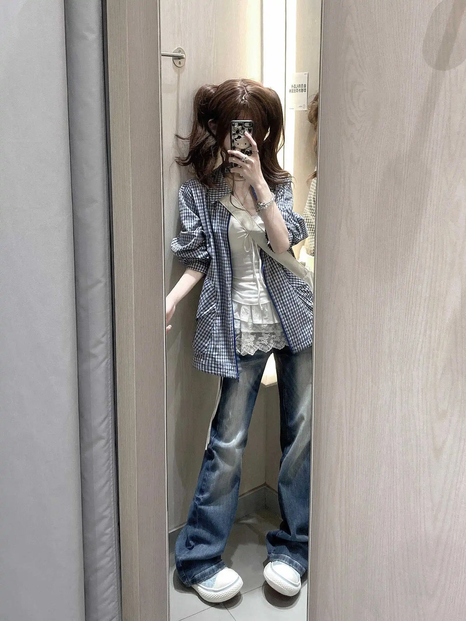 American High Street Low Waist Wide Leg Jeans Women's Spring Summer New Loose Not Sticky Legs Micro Flared Denim Pants