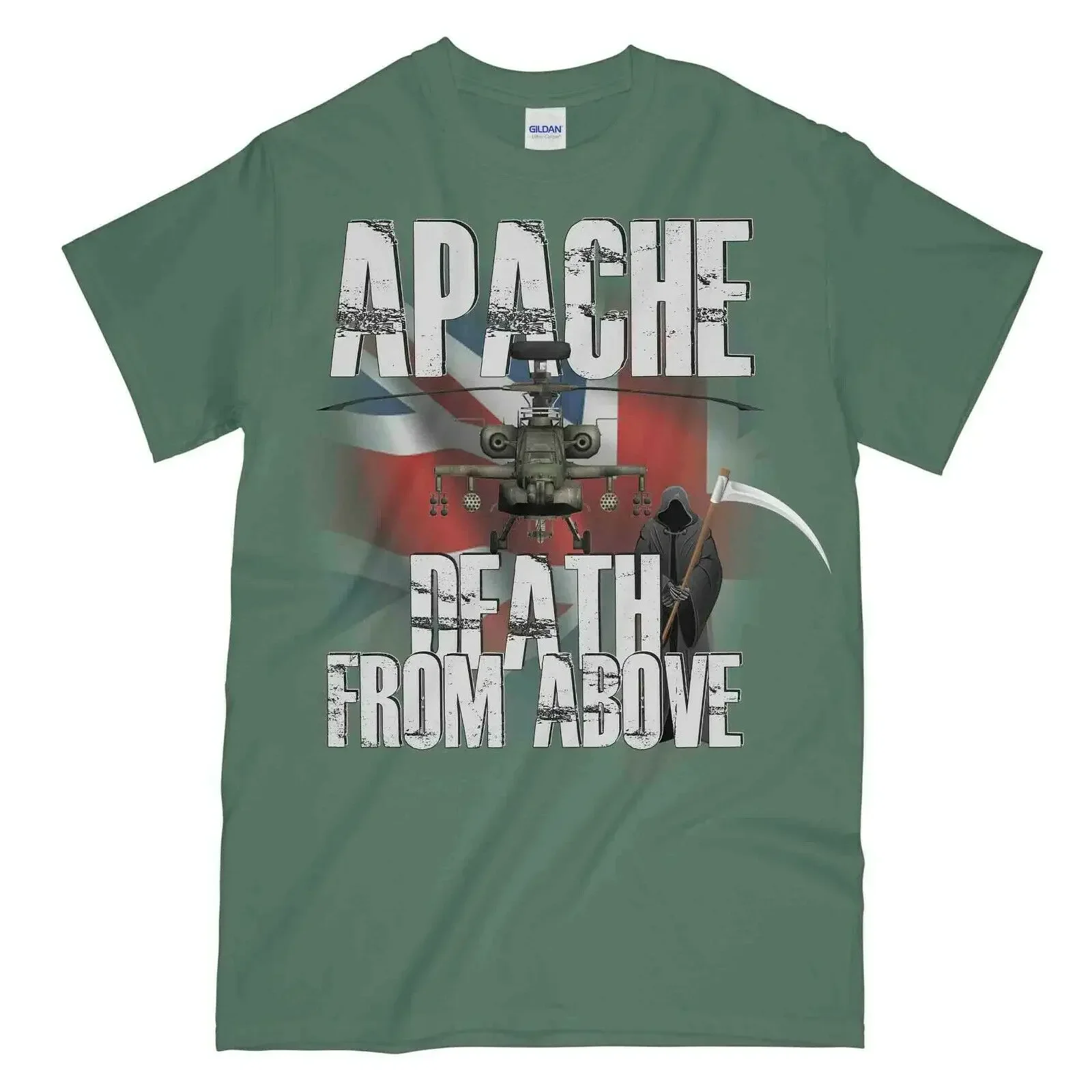Death From Above. Unique Apache Helicopter Gunship T-Shirt. Summer Cotton O-Neck Short Sleeve Mens T Shirt New S-3XL