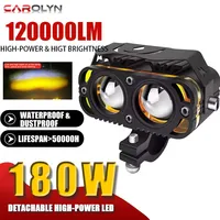 Carolyn 1-2 uds ojos de gato grandes foco Led auxiliar para motocicleta haz alto/bajo para faro de motocicleta luces antiniebla de conducción focos de lámpara