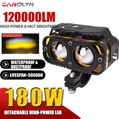 Carolyn 1-2 uds ojos de gato grandes foco Led auxiliar para motocicleta haz alto/bajo para faro de motocicleta luces antiniebla de conducción focos de lámpara