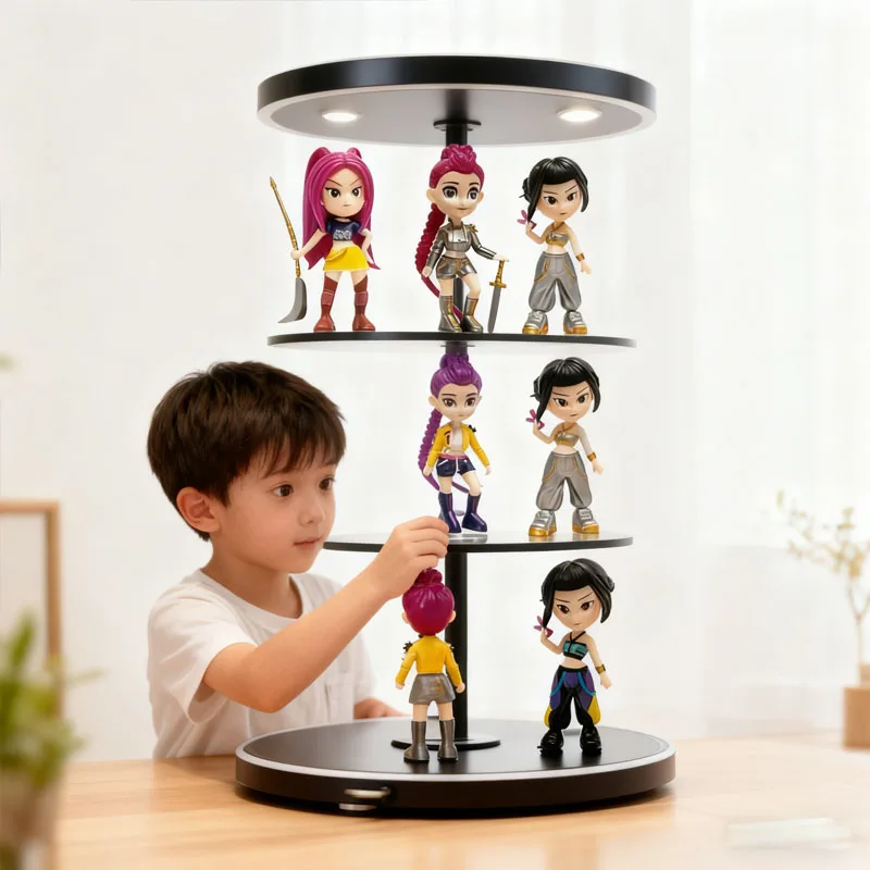 Kpop demon hunters anime periféricos coleção figura modelo brinquedo dos desenhos animados mesa de jogos decoração natal presente de ano novo