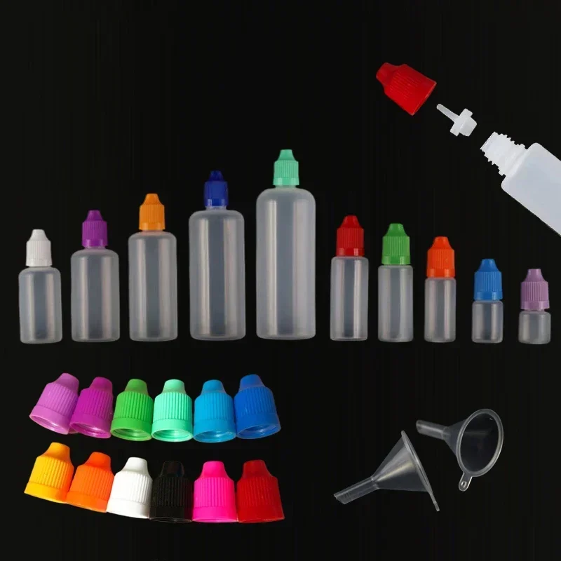 10Pcs 3/5/10/15/20/30/50/100/120ml Empty LDPE Plastic Dropper Bottle Refillable E Liquid Dispensor Vape Oils Sample Containers