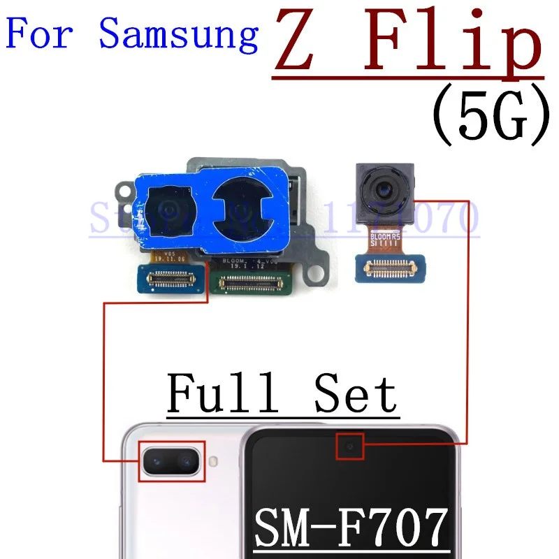 For Samsung Galaxy Z Flip Flip2 Flip3 Flip4 5G Rear Facing Selfie Big Back Main Camera Module Ribbon Flex Cable Parts