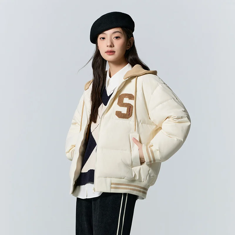 Piumini Semir da donna staccabili con cappuccio Colorblock stile college cappotti invernali testurizzati larghi abiti invernali donna