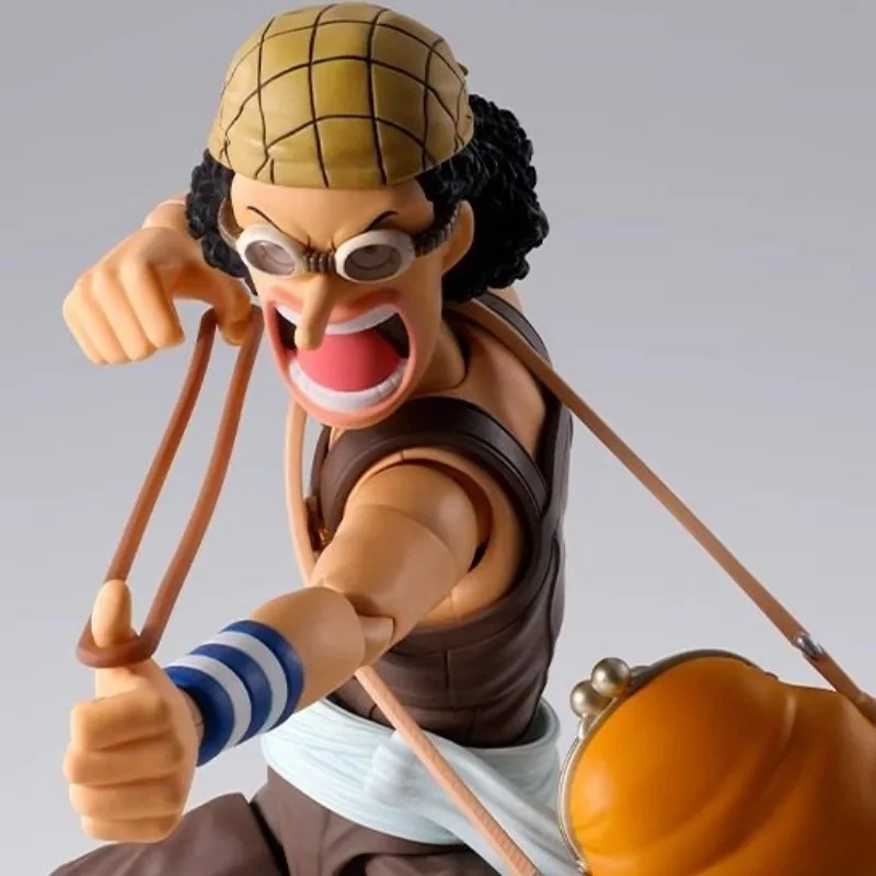 Bandai genuíno shf uma peça usopp-romance dawn-anime figura de ação modelo colecionável brinquedos ornamentos presente crianças criança menina