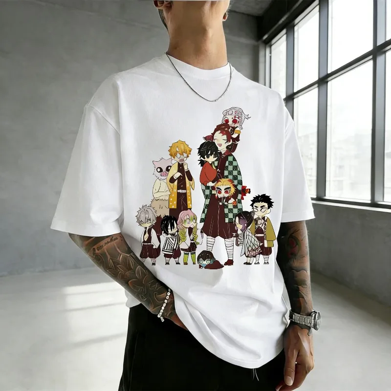 Demon Slayer Tomioka Giyu Anime bedrucktes T-Shirt, Sommer-Unisex-T-Shirt aus lockerer und atmungsaktiver Baumwolle