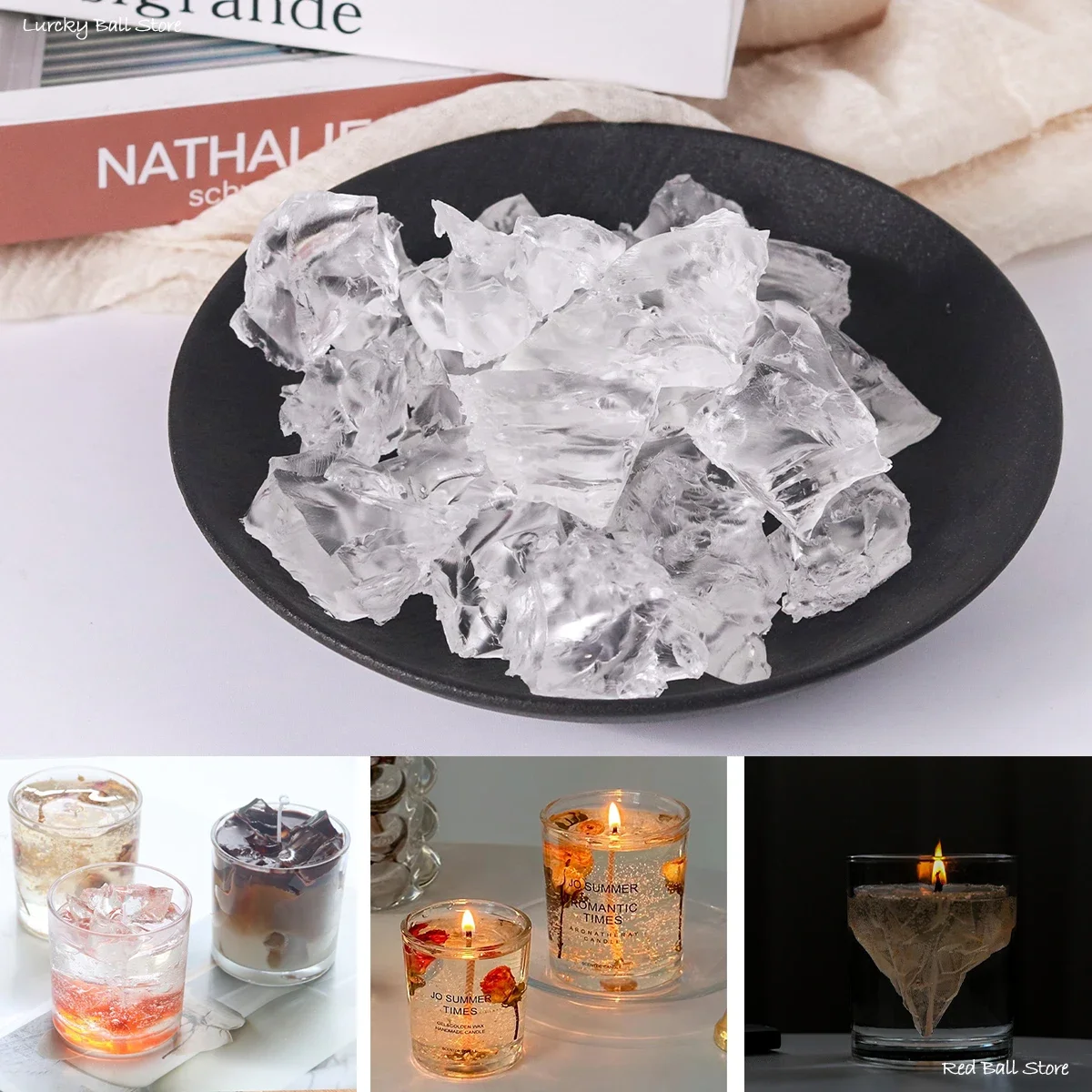 100G Jelly Wax Wholesale DIY Handmade Scented Candle Making Supplies Material Transparent Wax Raw Material Crystal Wax Smokeless