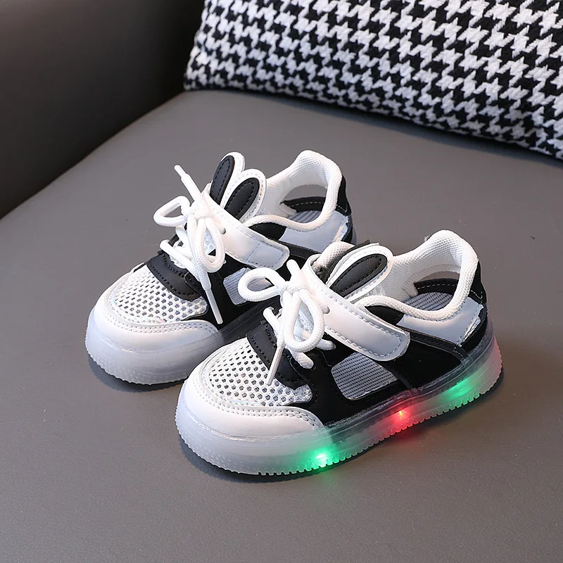 Tennis Shoe LED Children Trainer Cartoon Boy Casual Sneaker for Boy Kid Shoe for Girl Mesh Breathable Shoe Baby Illuminated Shoe