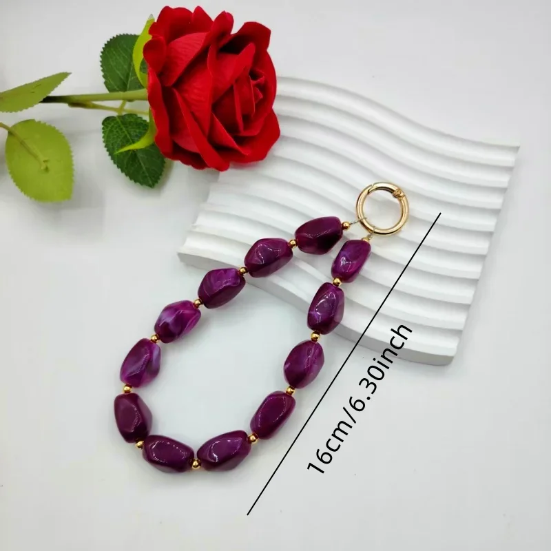 Dyeing Color Imitation Stone Phone Chain Keychain