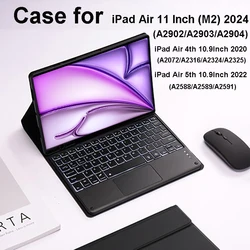 Case for iPad Air 6th Generation 11 Inch M2 2024,Detachable Keyboard cover iPad Air 4th 2020 5th 2022 10.9 Inch