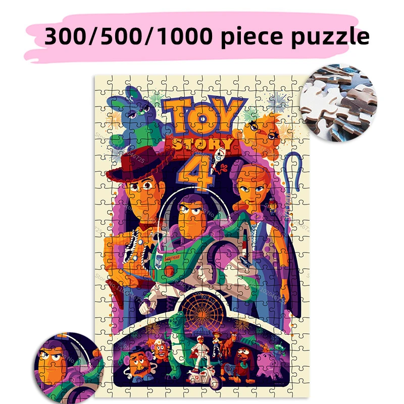 Cartoon Toy Story Disney Puzzle 300 500 1000 Pieces Paper Puzzle Educational Toys Creative Gift Kids Adult Collection Hobby