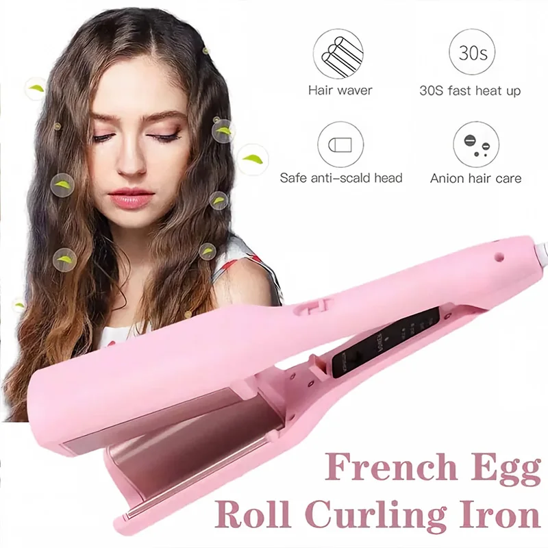 The anti-scald large barrel curling iron features a user-friendly design and can quickly create soft and natural waves.