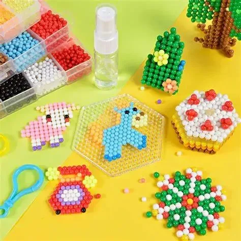 Water Sticky Beads Water Fuse Beads Set 4.5mm Beads DIY Kit  Creative Refill Set Magic Water Sticky Beads Kit DIY Art Crafts For