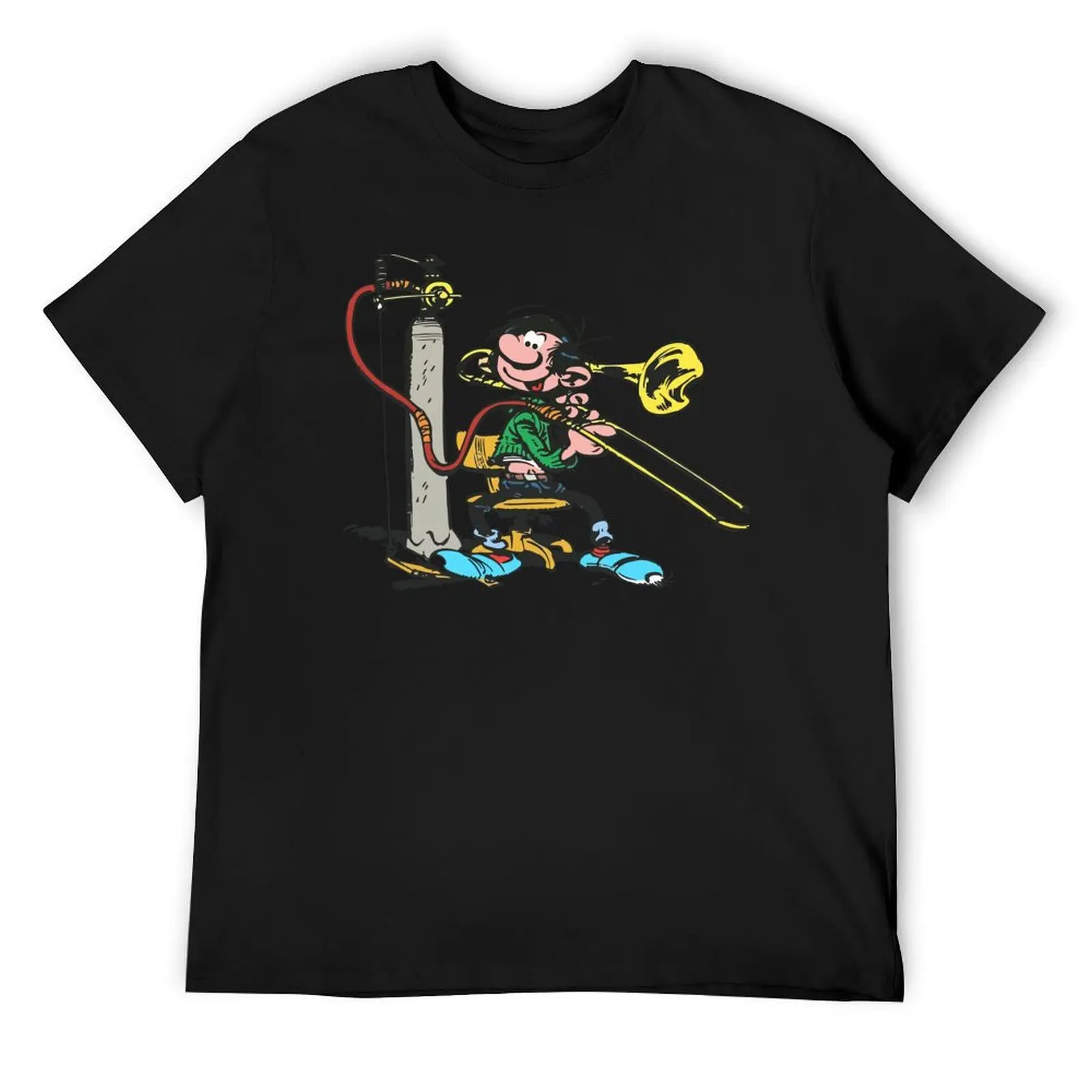 Gaston Goof Making Music T-Shirt vintage clothes man clothes boys whites new edition mens t shirts