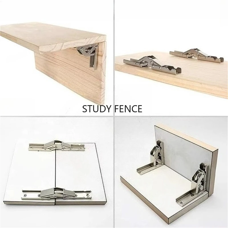 2PCS Metal 90/180 Degree Folding Hinge Fully Covered Cabinet Hinge Flip Cabinet Door Hinge Hardware Accessories Furniture Hinges