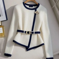 2025 Spring Autumn Fashion Korean Version Ladies Knitted Cardigan Sweater Coat High-end O-Neck Long Sleeve Women Sweater Jacket
