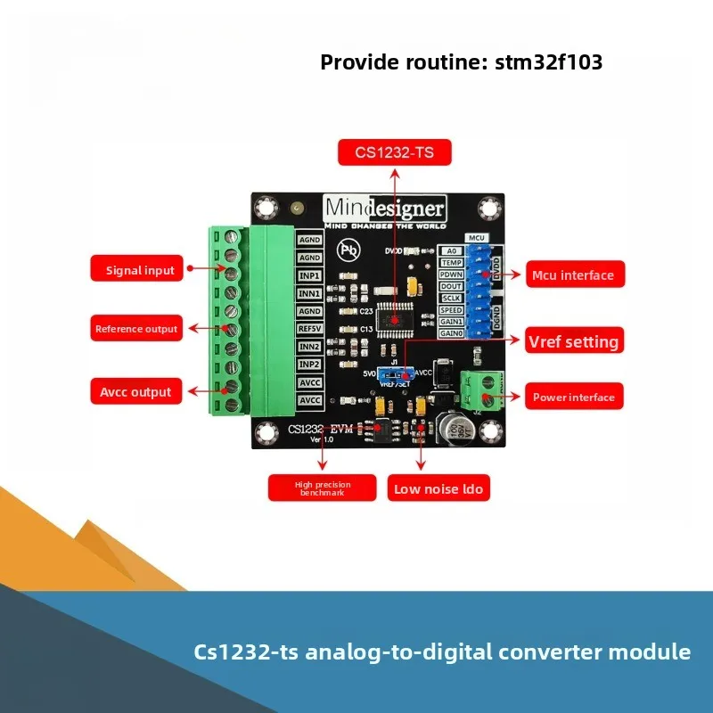 CS1232 Module 24-bit ADC Module High-precision Analog-to-digital Conversion Module Compatible with ADS1232
