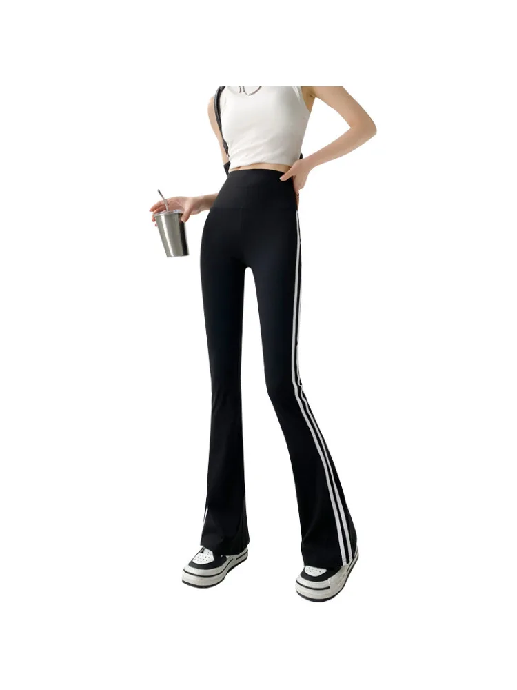Ins Trendy Korean Style Women Flared Jeans, Spring Autumn New High Waist Slim All-Match Student Floor-Length Denim Trousers
