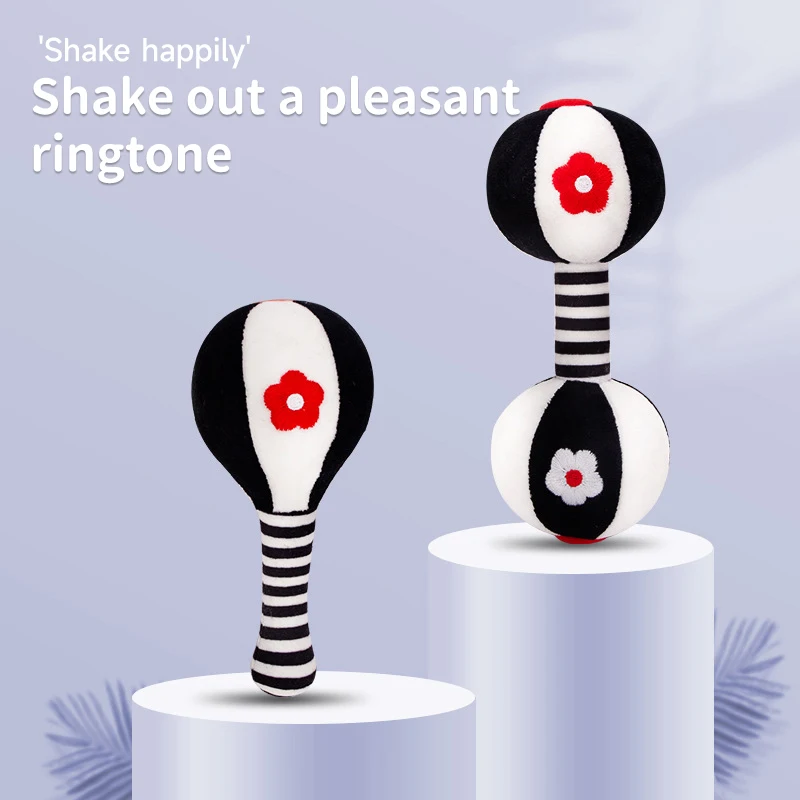2 pièces bébé hochets doux nouveau-né jouets poignée bébé hochets jouets bébé haltère jouet Shaker froissé grinçant sensoriel apaisant jouet