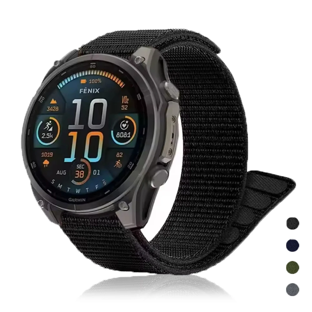 26 ミリメートル 22 ミリメートルクイックリリースナイロン時計バンドガーミンフェニックス 8/7X/6X/5 ループストラップ EPIX 2 51 ミリメートル/エンデューロ 3 ブレスレット編組ベルトコレア