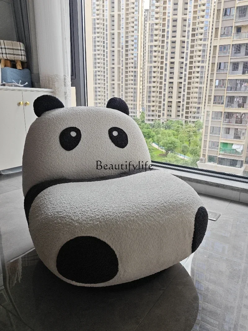 pg45Creative Single Sofa Living Room Simple and Light Luxury Rotating Panda Couch