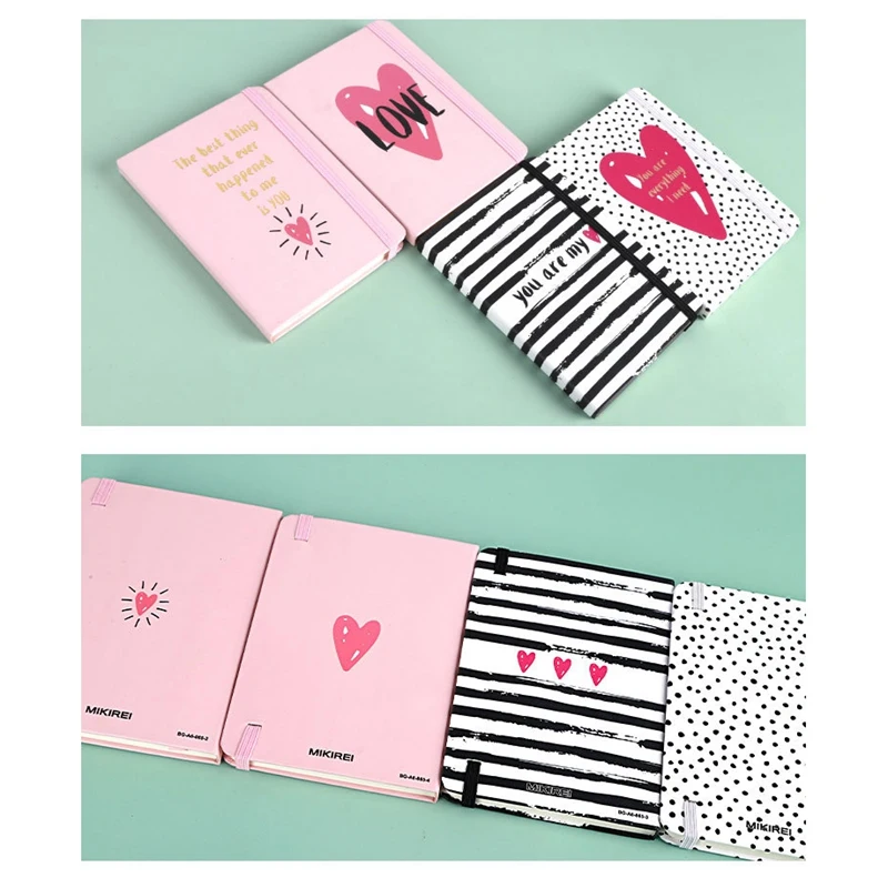 4 PCS Notebooks A6 Lined Paper Note Books 96 Sheets (192 Pages) Love Journal Notebooks For Work Office School Home