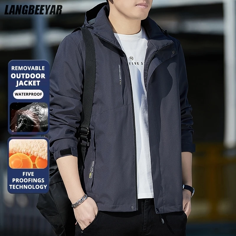 

High End Anti Fouling Non Stick Technology New Hooded Men Sport Outdoor Jacket Windbreaker Autumn Casual Coats Windproof Outwear