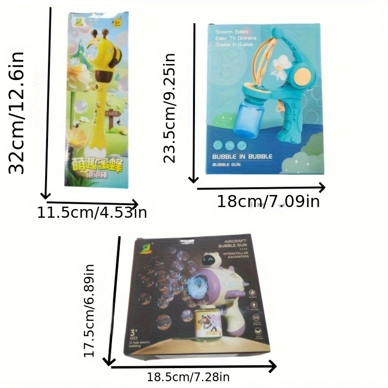 Pistolet à bulles pour enfants, ventilateur d'astronaute d'abeille, Super grande Machine à bulles de sept couleurs, jouet multi-trous à main en été