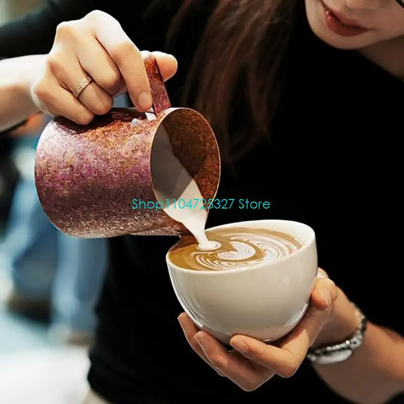 D8KF 600Ml Purer Titaniums Espresso Milk Pitcher Latte Art Frothing Pitcher with Comfortable Handle for Baristas