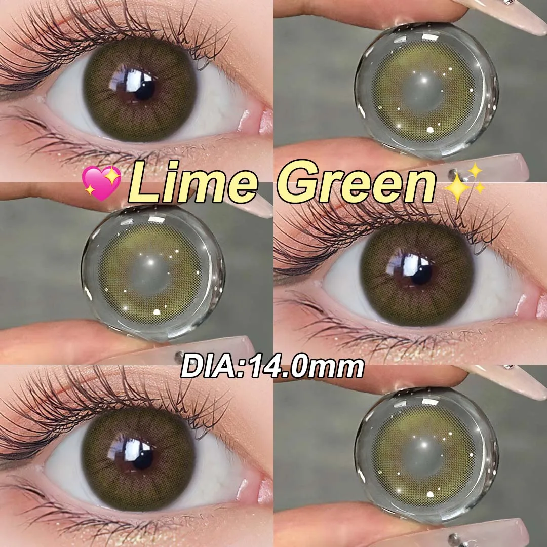 MAGISTER Desire II Lime Green Colored Contact Lenses For Eyes Colored Lenses Beauty Cosmetic Contacts Lens 14.0mm 1Pair 6 Months